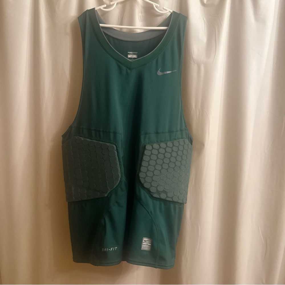 Nike Dri-FIT Compression Padded Training Tank Top - Dark Green